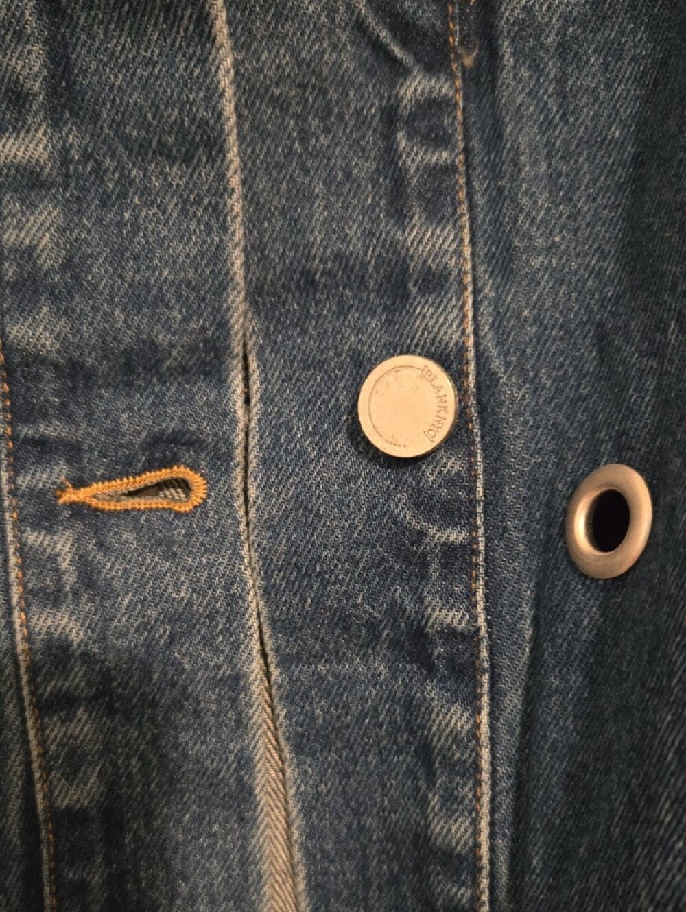 Blank NYC Dark Blue Eyelet-Embellished Denim Jacket - Picture 5 of 6